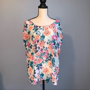 Torrid Floral Sheer High Low Top